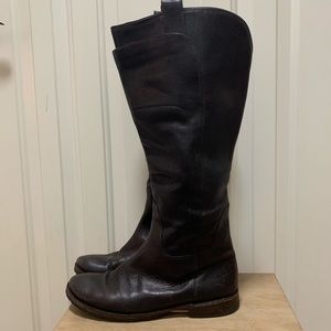 Frye Paige Brown Leather Tall Riding Boots